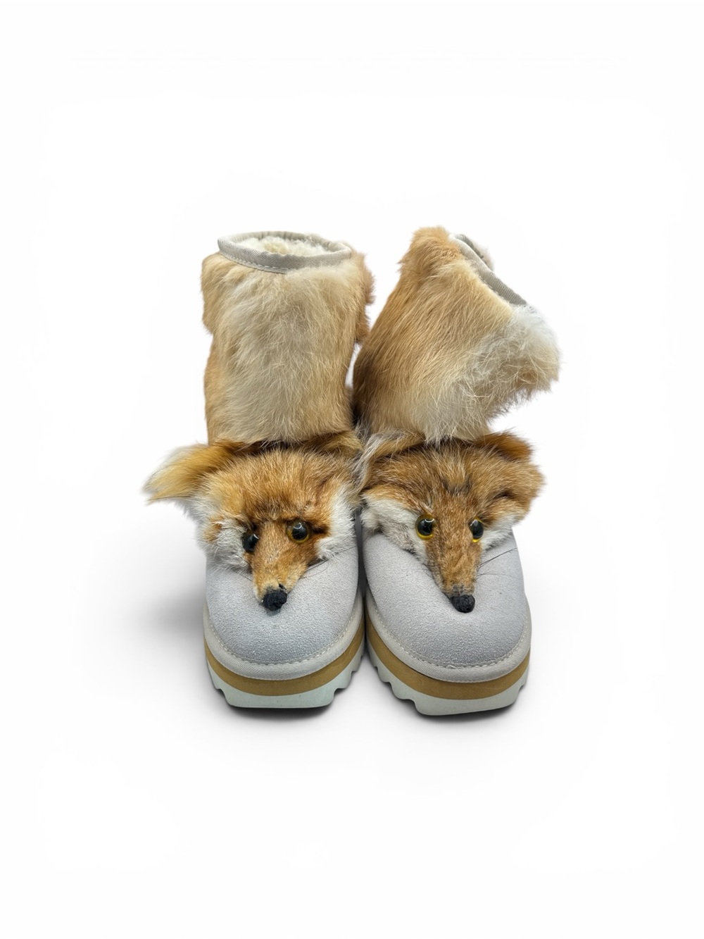 BNWOB Artisan Real Red Fox Fur Boots Red Fox Fur Winter Boots Size 7 7.5